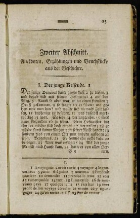 Zweiter Abschnitt. Anekdoten, Erzählungen und Bruchstücke aus der Geschichte.