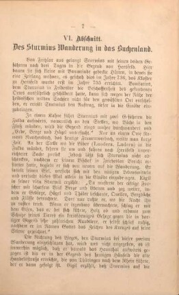VI. Abschnitt. Des Sturmius Wanderung in das Buchenland.