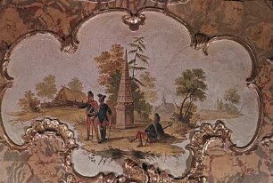 Innendekoration des Festsaals — Wanddekoration des Festsaals — Soldatenszenen der weimarischen Garde — Wandbild mit Soldaten außer Dienst