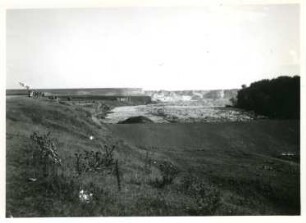 Hochwasserkatastrophe 1933 der Saale zwischen Bernburg und Nienburg. Bergrutsch (Kalkberge) bei Bernburg