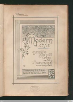 The modern style : decorative documents tapestries &. &. with models of modern furniture