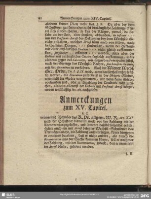 Anmerckungen zum XV. Capitel