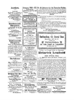 Anzeigen : Beilage zu Nr. 49 der Pädagogischen Reform