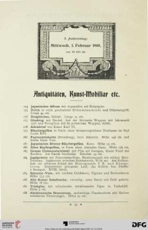 Antiquitäten, Kunst-Mobiliar etc. (Nr. 174-389)