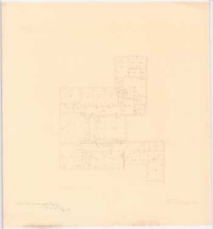Villa von der Heydt, Berlin-Tiergarten Umbau: Grundriss Dachgeschoss mit Einzeichnungen von Zählern 1:100