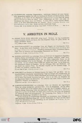 V. Arbeiten in Holz (Nr. 183-209)