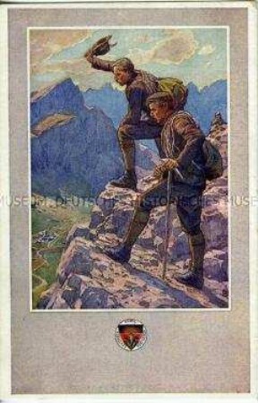 Bergsteiger, Postkarte des Deutschen Schulvereins Nr.342
