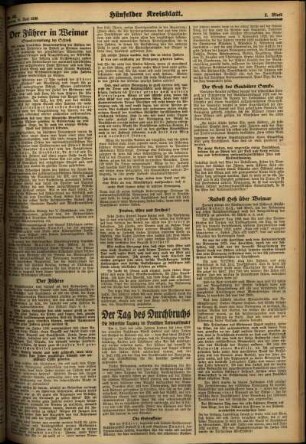 Zweite Ausgabe vom Montag, den 06. Juli 1936.