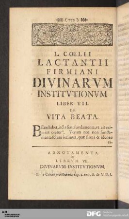 Liber VII. De Vita Beata.