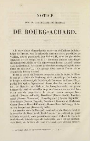 342-367, Notice sur le Cartulaire de Prieuré de Bourg-Achard
