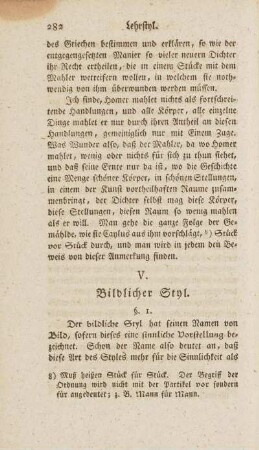 V. Bildlicher Styl.