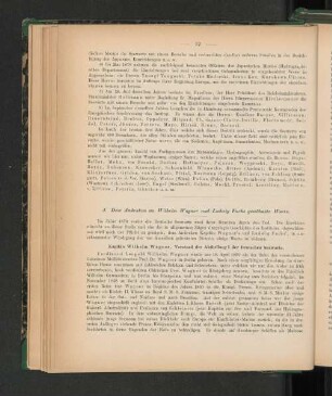 4. Dem Andenken an Wilhelm Wagner und Ludwig Fuchs gewidmete Worte.