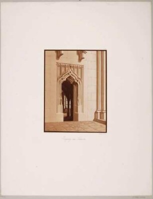 Eingang in die Sakristei des Meißner Domes, Blatt Nr. 18 aus Mappenwerk "Der Dom zu Meißen" von Friedrich Wilhelm Schwechten
