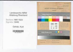 Entnazifizierung Kurt Gehde , geb. 21.11.1884 (Steuerinspektor)