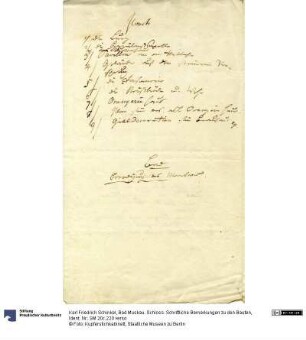 Bad Muskau. Schloss. Schriftliche Bemerkungen zu den Bauten