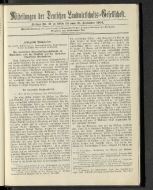 Beilage Nr. 31 zu Stück 53 vom 31. Dezember 1904.