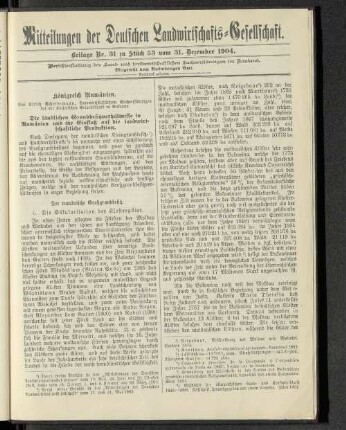 Beilage Nr. 31 zu Stück 53 vom 31. Dezember 1904.