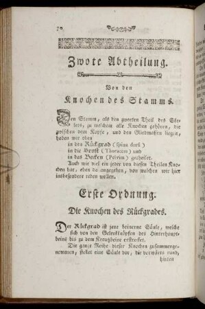 Zwote Abtheilung. Von den Knochen des Stamms.