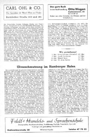 Ölverschmutzung im Hamburger Hafen