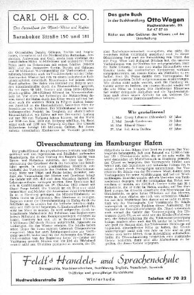 Ölverschmutzung im Hamburger Hafen