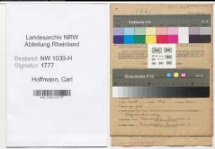 Entnazifizierung Carl Hoffmann , geb. 29.05.1887 (Gaertner)