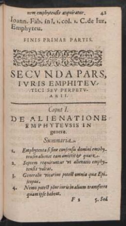 Secunda Pars, Iuris Emphiteutici Seu Perpetuarii.