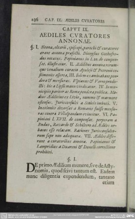Caput IX. Aediles Curatores Annonae