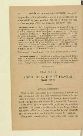 Apogée de la royauté francaise (1661 - 1678)