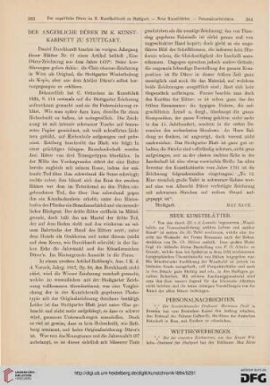 Der angebliche Dürer im k. Kunstkabinett zu Stuttgart