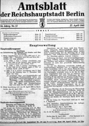 1943,17: Nr. 17, 27. April 1943