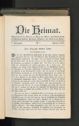 Aus alten und ältesten Zeiten.