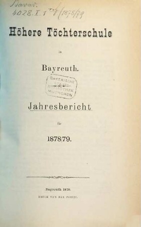 Jahres-Bericht. 1878/79
