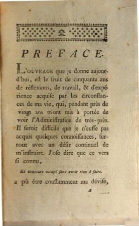 Essais Sur L'Administration, 1