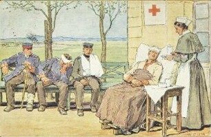 [Krankenschwestern mit Verwundeten]