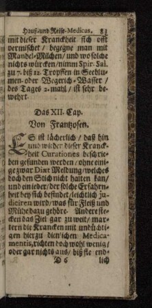 Das XII. Cap. Von Frantzosen.