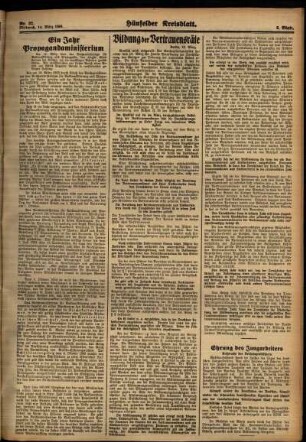 Zweite Ausgabe vom Mittwoch, den 14. März 1934.