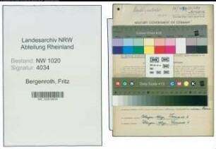 Entnazifizierung Fritz Bergenroth , geb. 07.01.1890 (Kaufmann)