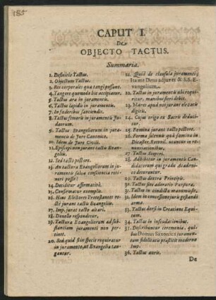 Caput I. De Obiecto Tactus.