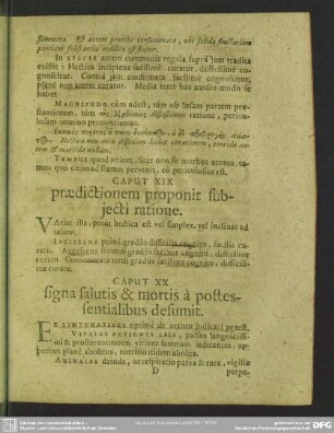 Caput XX. signa salutis & mortis a postessentialibus desumit