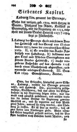 Siebentes Kapitul. Ludwig IIte, genannt der Strenge