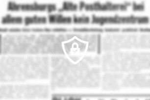 Ahrensburgs "Alte Posthalterei" bei allem guten Willen kein Jugendzentrum
