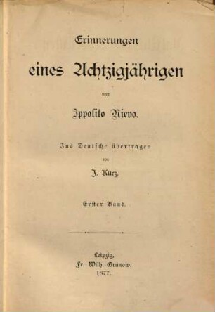 Erinnerungen eines Achtzigjährigen, 1