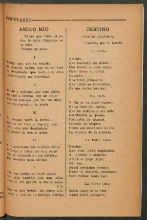 Destino : (Tango canción)