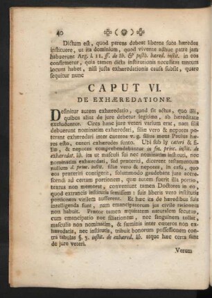 Caput VI. De Exhaeredatione.