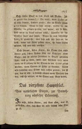 Das vierzehnte Hauptstück. Von natürlichen Dingen, zur Vermehrung nützlicher Erkenntniß.