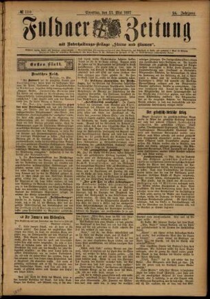 Erste Ausgabe vom Samstag, den 15. Mai 1897.