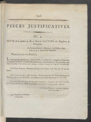 Pieces Justificatives