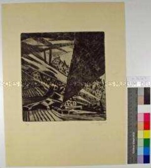 Moloch - 6 Radierungen von Eduard Dollerschell, Blatt 3: Der Schnellzug