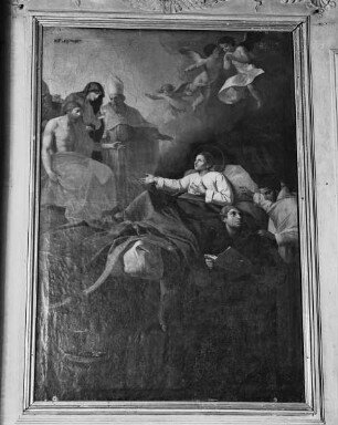 Altar — Dem heiligen Nikolaus von Tolentino erscheint Christus am Sterbebett