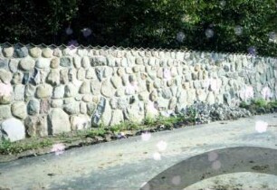 Nütschau: ehemaliges Gut [heute Kloster Nütschau]: Feldsteinmauer: nach Sanierung